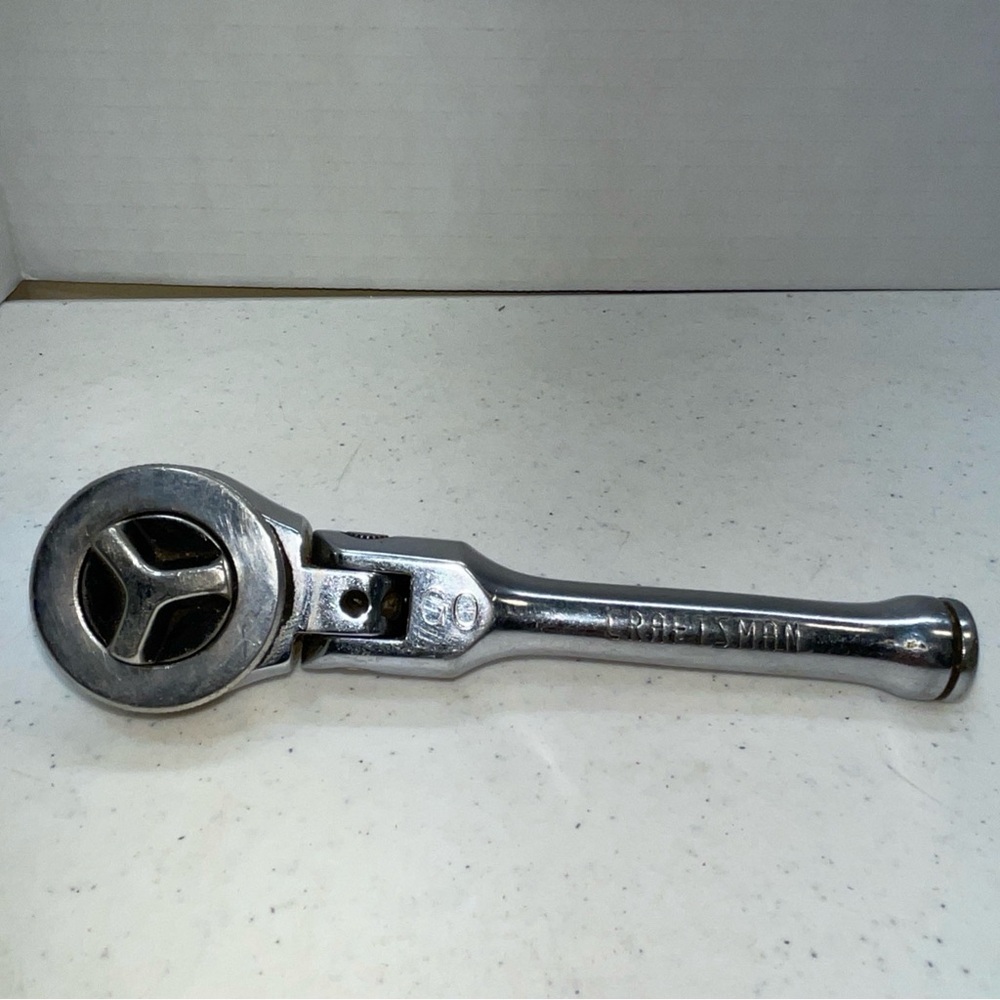 Vintage CRAFTSMAN 9-4378 3/8" Stubby Thumb Wheel Flex Head Ratchet USA